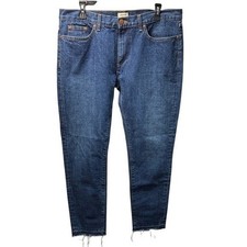 Crippen Medium Wash Raw Hem Straight Leg Jeans Made in USA Size 31