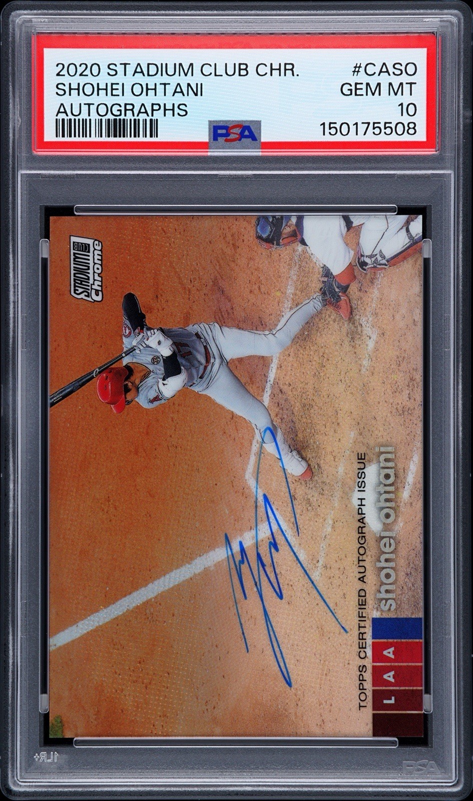 2020 Topps Stadium Club Chrome Shohei Ohtani Chrome Auto #CASO PSA 10 POP 3 view 4