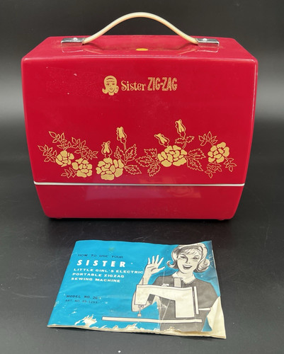 Vintage 1960 Sister Zig Zag Kids Sewing Machine Model 26 *Read *Untested *VIDEO
