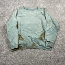 True Vintage 1950s Raglan Sweatshirt Thermal Lined Mint Green Faded Distressed