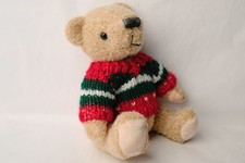 Hugfun Int'l Beige Teddy Bear with Red Sweater Plush Stuffed Animal Toy
