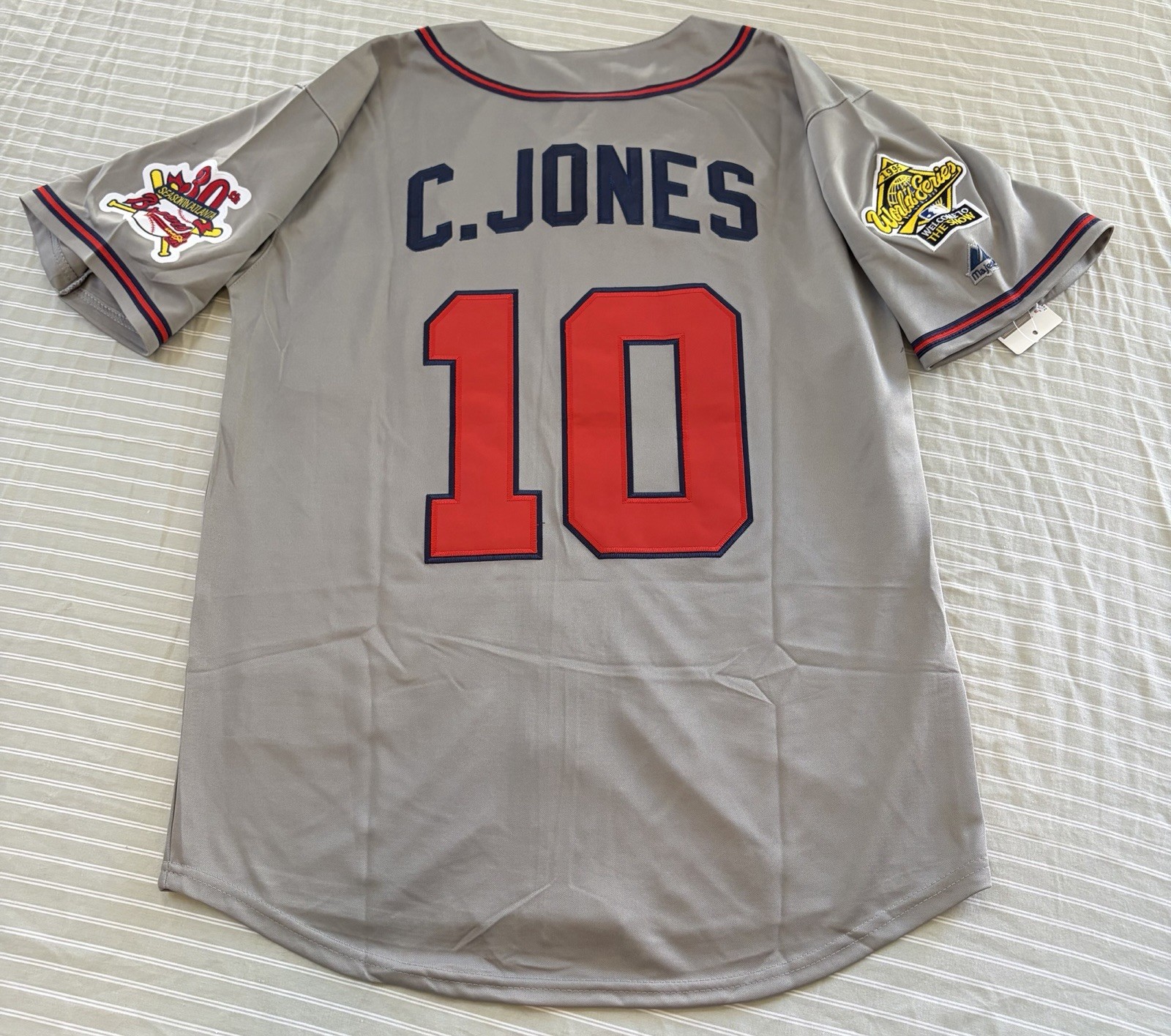Chipper Jones Atlanta Braves 1995 World Series Jersey Men's