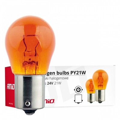 Halogenlampen PY21W BA15s 24V 21W Gelb 10 Stück (E8) AMIO-01005