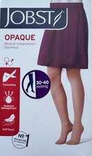 Jobst Compression Stockings Opaque Black Large Waist CT Support 30-40 MmHg NEW