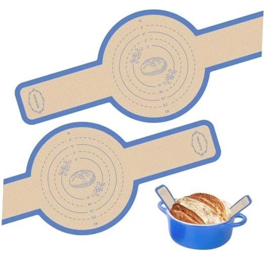 Silicone Bread Sling for Dutch Oven, Silicone Sourdough 2pcs Round Dark Blue