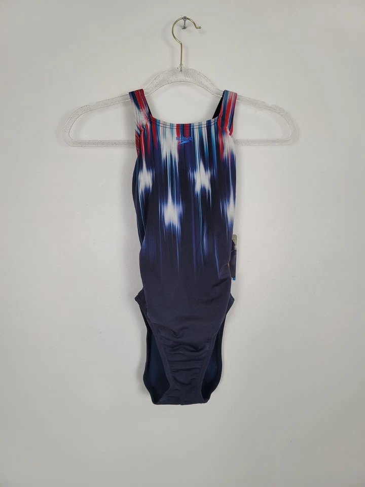 NWT Speedo Stars & Stripes Team USA Red White Blue One Piece Swimsuit Size 28 - Image 2 of 4