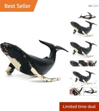 Soft Rubber Humpback Whale Toy 14.2 Inch Realistic Ocean Animal Figure for Kids