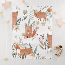 Soft Fleece Baby Blanket with Cute Fox Design, Cozy Nursery Decor, Baby ... 