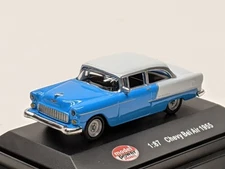 Model Power 1/87 HO Scale 1955 CHEVY BEL AIR Blue/White DieCast 19238 -Brand New