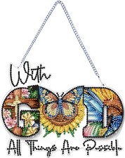 DIY Butterfly Hanging Diamond Art Kit God, Acrylic 7.87inch,