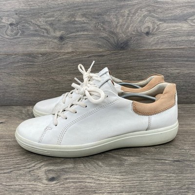 ECCO Soft 7 Sneakers White Leather Lace Up Low Top Men Size 11 US 11 UK