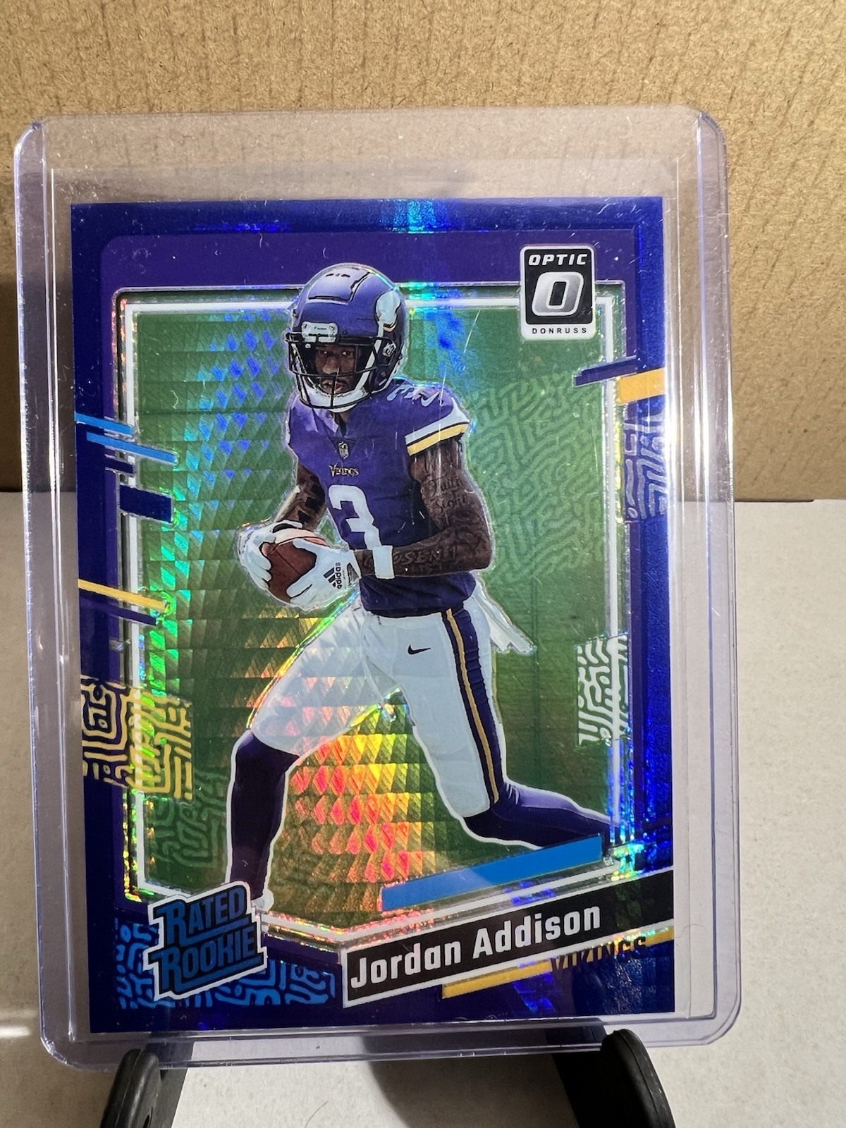 2023 Panini Donruss Optic - Rated Rookie Jordan Addison #271 Blue Hyper Prizm 