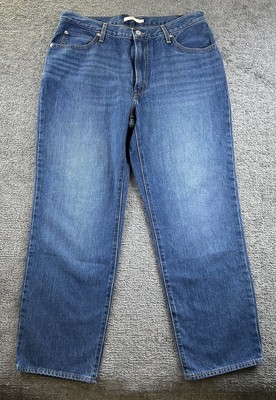 Levi's Women's  94 Baggy Straight High Rise Jeans Blue 32 Measures 35x30 Whisker