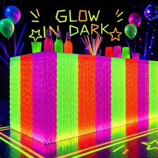 Neon Photo Party Backdrop , Pool Party, Birthday, 2 Pack Glow in The Dark Table