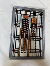 Frank Lloyd Wright MCM Autumn Sumac Stained Glass Suncatcher 11x7.5 Wall Decor