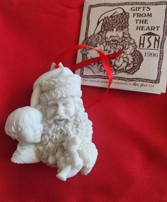 1996 Mark Klaus Diorama Carved Resin Santa Claus Christmas Ornament COA Boy 