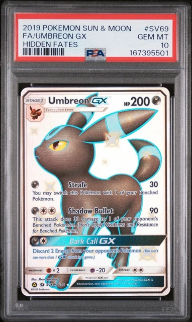 2019 Pokemon SM Hidden Fates Umbreon GX Shiny Vault #SV69/SV94 PSA 10 GEM MINT