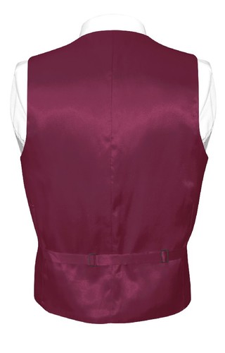 Biagio Men's SILK Dress Vest & NeckTie Solid EGGPLANT PURPLE Neck Tie Set S - Picture 2 of 5