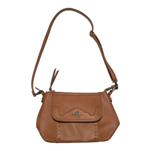 Catchfly Studio Western Leather Purse Shoulder Bag Brown Turquoise Crossbody