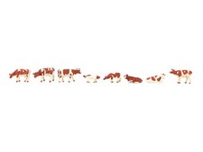 N Scale Brown Flecked Cows (8 pcs) - Faller #...