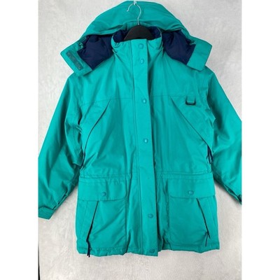 Vintage Eddie Bauer Jacket Womens Large Green Goose Down Puffer Goretex Hooded