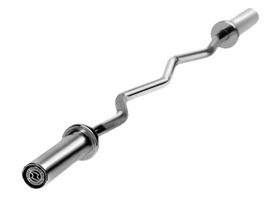 Rage Fitness 47  EZ Curl Bar, 2  Olympic Sleeves,  Chrome   New in Box