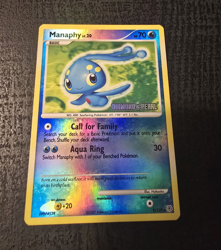 Nintendo Manaphy Diamond & Pearl Reverse Holo Promo English 9/130 70HP 2007