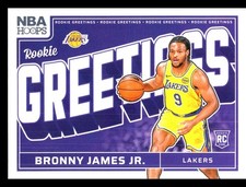 2024-25 Hoops #6 Bronny James Jr. Rookie RC Greetings Los Angeles Lakers