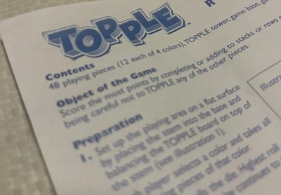 Topple Replacement Instructions Manual   Rules Booklet   Pressman 2008