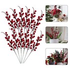 12 Pcs Weihnachtskranz Künstliche Rote Beerenstängel Weihnachtsbeerenstängel