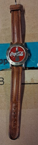 Coca-Cola Vintage Watch With Light Up Face Relic Leather Band