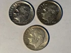 Lot Of 3 Silver Dimes Roosevelt 90% - 1946, 1953, 1964D - Receive these coins