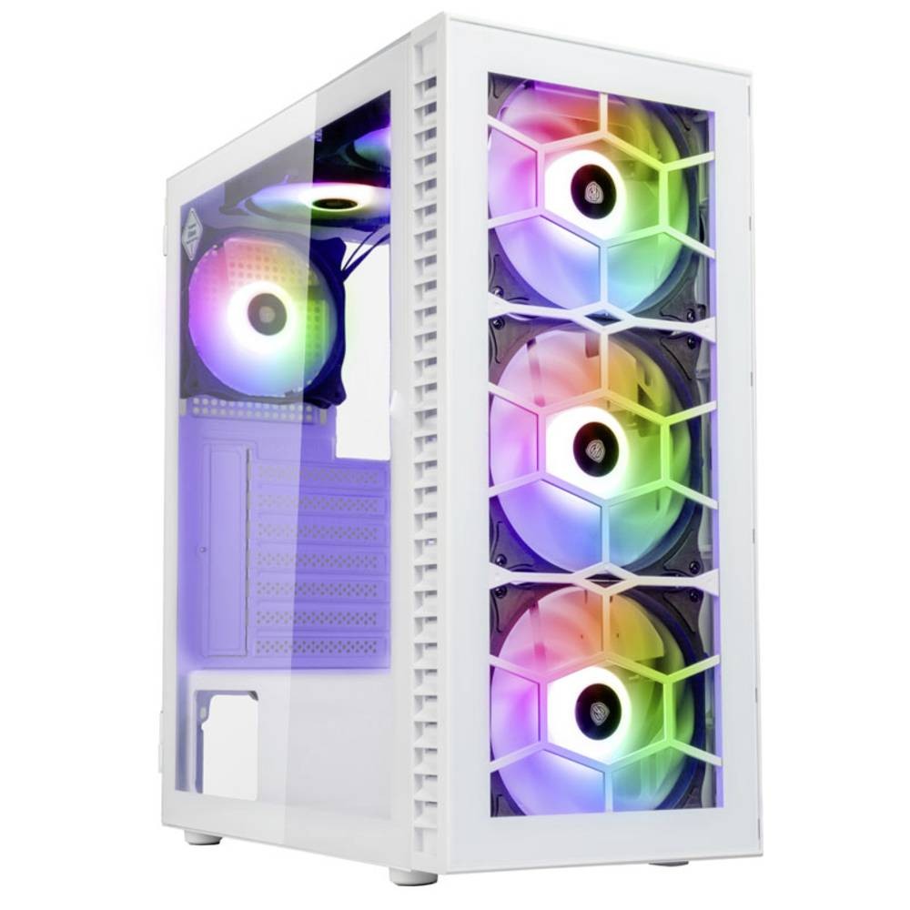 Boîtier PC blanc Kolink Observatory HF Glass idéal pour monter une configuration gaming lumineuse