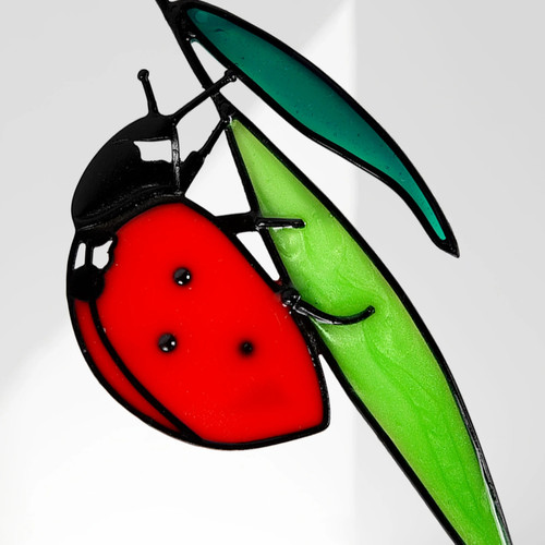 1 Stück Buntglas Marienkäfer Fensterbehang perfektes Geschenk für Garten, Hof, Zäune - Bild 16 von 24
