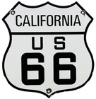 VINTAGE US ROUTE 66 CALIFORNIA PORCELAIN METAL HIGHWAY SIGN GAS CA ROAD SHIELD