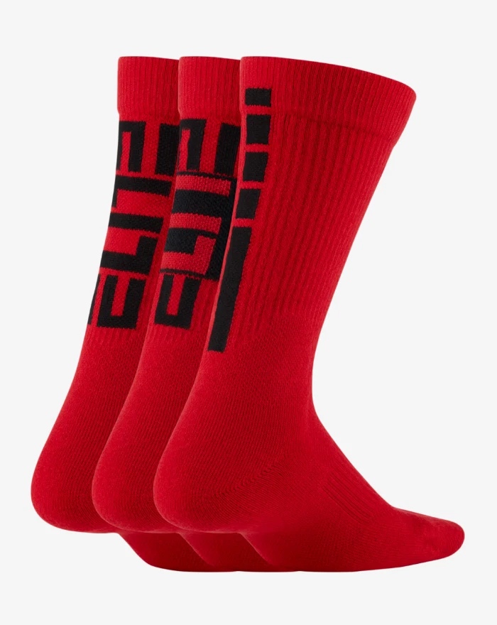 Nike Elite Basketball Dri-Fit Red Crew Socks M 6-8 / W 6-10/ Yth 5Y-7Y (3 Pack)