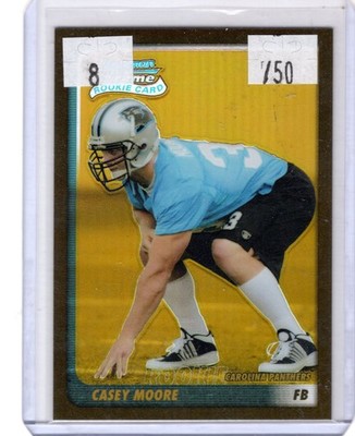 2003 Bowman Chrome #207 Casey Moore Gold Refractor /50 RC Panthers