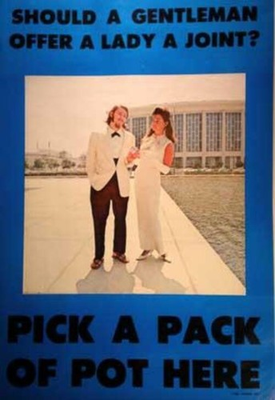 #ad Should a Gentleman Offer a Lady a Joint? Vintage Poster Pusher Inc. 1967 $249.95