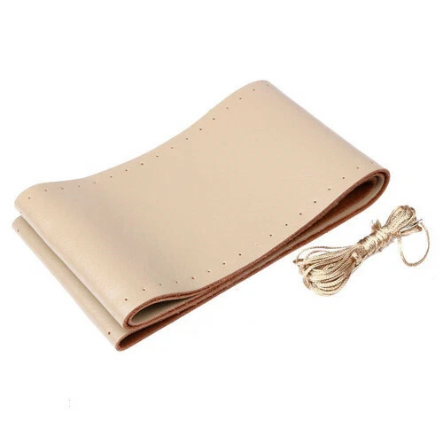 DIY Car Steering Wheel Cover Needle Thread Anti-slip Beige For Volvo VNL VN VNM - Image 3 of 4