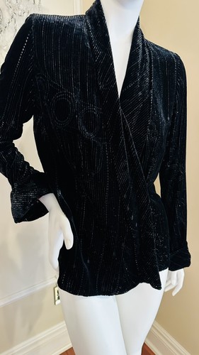 Dana Buchman Shining Black Cardigan Size Small retail $395 - Picture 4 of 24