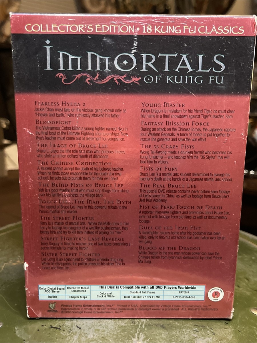 Immortals of Kung Fu DVD Set - BRUCE LEE, JACKIE CHAN, BOLO