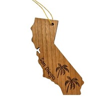 San Diego CA State Palm Trees Christmas Ornament Made in USA San Diego Souvenir