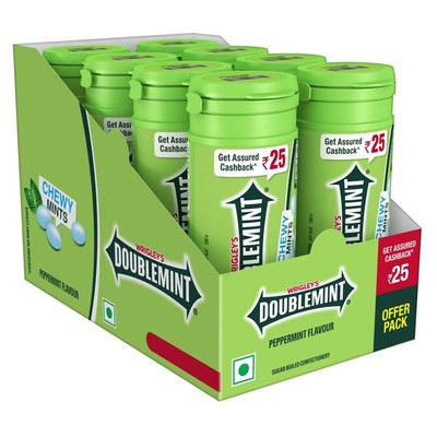 Doublemint Chewy Mint Tube Peppermint Flavor Chewy Mints 30,4gm 8er Pack