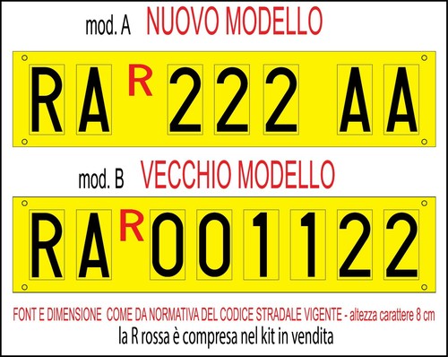 Targa In Alluminio Riflettente Per Rimorchio - Tipo Ripetitore Con Lettere Adesive