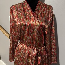 Vintage Oscar De La Renta Pink Label Robe Medium / Large 3/4 Sleeve Multi Color