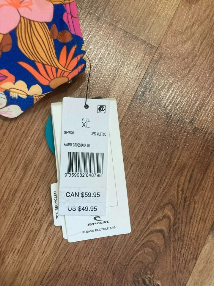 Новый с Ярлыками Rip завиток цветной XL с подкладкой D-чашка бикини верхний крест - Изображение 2 из 4