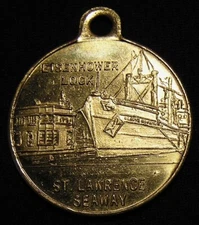 VINTAGE EISENHOWER LOCK ST LAWRENCE SEAWAY GOOD LUCK TOKEN MEDAL