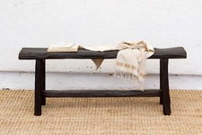 48" Long Reclaimed Burnt Wood Bench