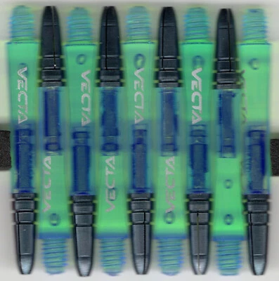 WINMAU VECTA Green Medium Polcarbonate/Aluminum Top Dart Shafts: 1 set of 3