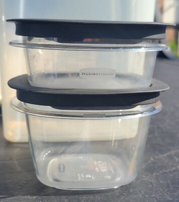 Rubbermaid Premier Storage Containers FG 7H74 1.25C & 2C  FG 7H75 Black Lids 